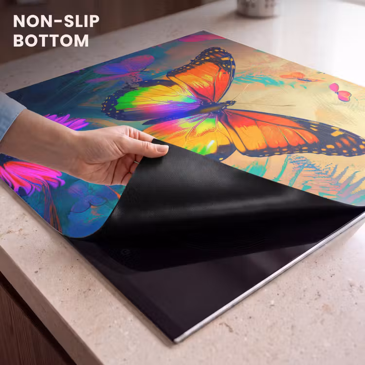 Induction hob cover - Butterfly - Plants - Colorful - Pink - Flowers — 5