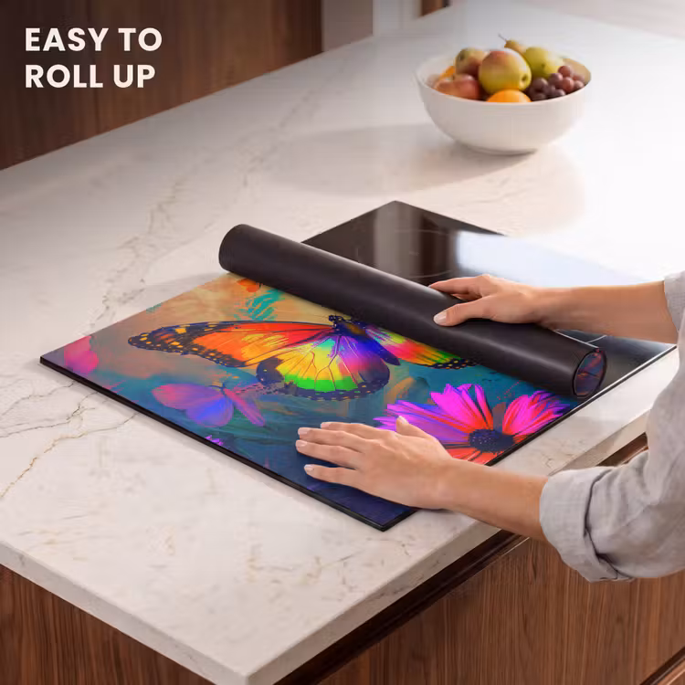 Induction hob cover - Butterfly - Plants - Colorful - Pink - Flowers — 6