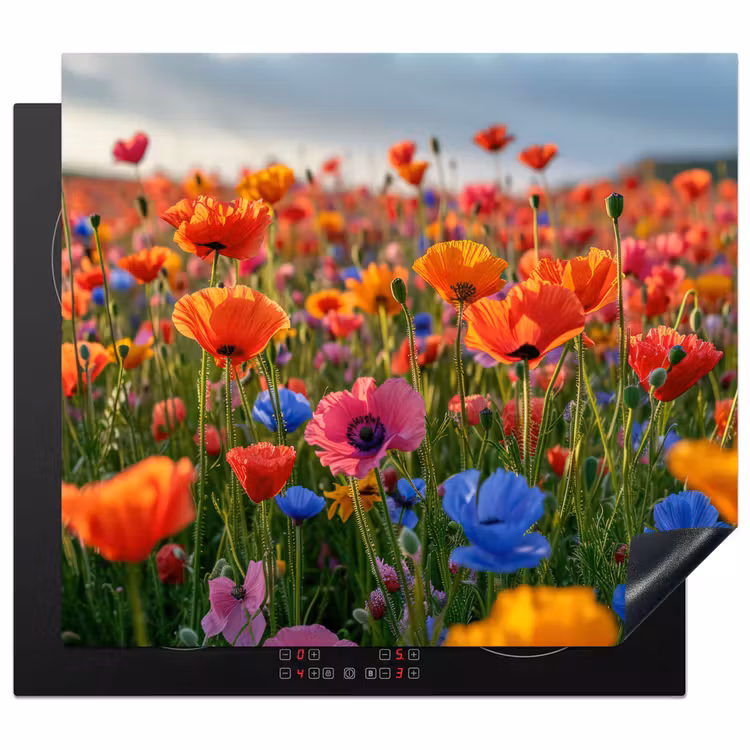 Induction hob cover - Flowers - Colorful - Field of flowers - Plants - Orange — 1