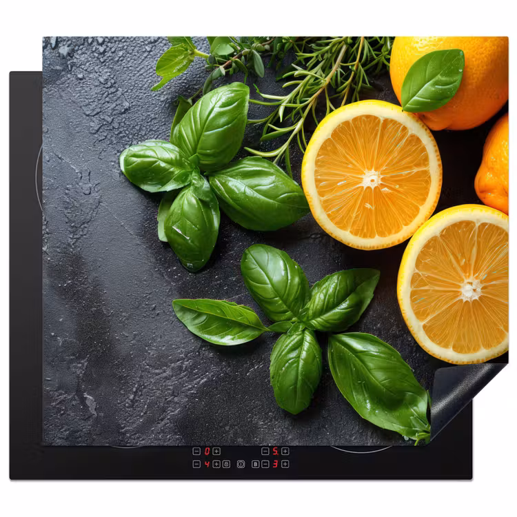 Induction hob cover - Fruit - Gray - Concrete - Orange - Plants — 1