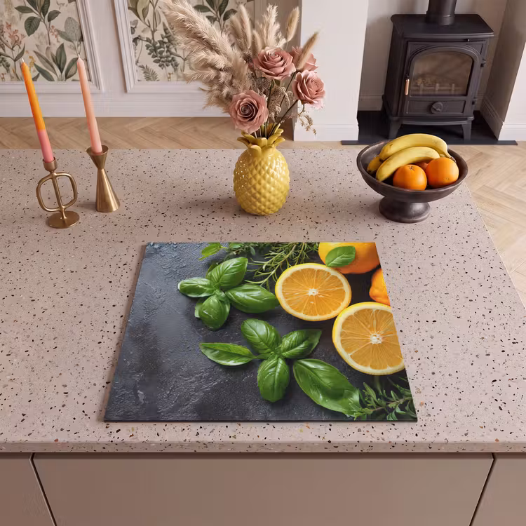 Induction hob cover - Fruit - Gray - Concrete - Orange - Plants — 3