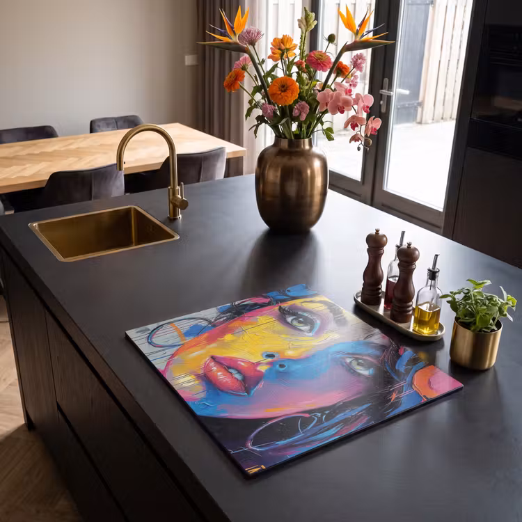 Induction hob cover - Graffiti - Woman - Colorful - Street art - Pop art — 2