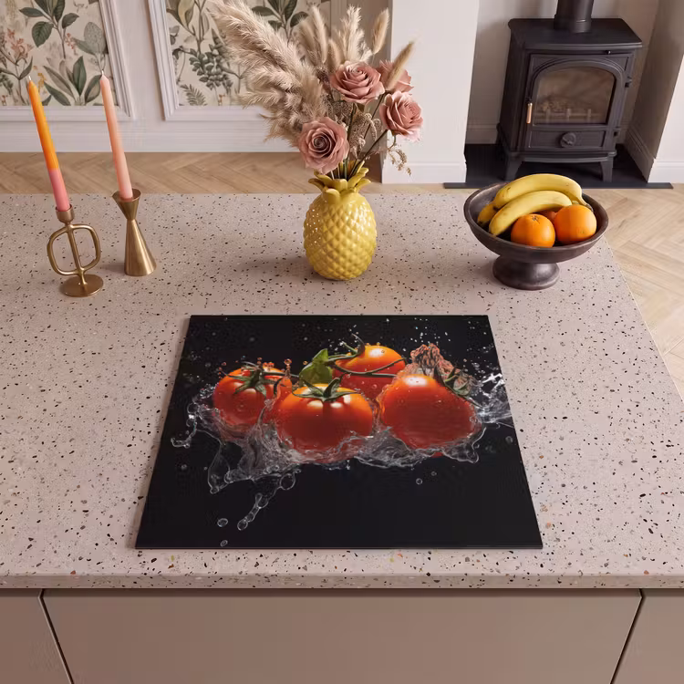 Induction hob cover - Tomatoes - Black - Water - Red - Vegetable — 3
