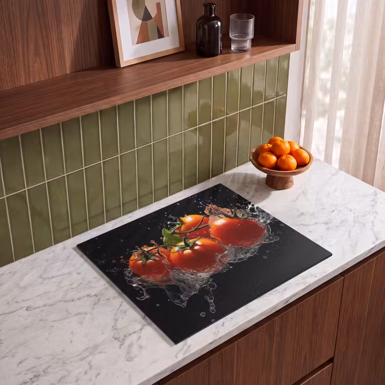 Induction hob cover - Tomatoes - Black - Water - Red - Vegetable — 4