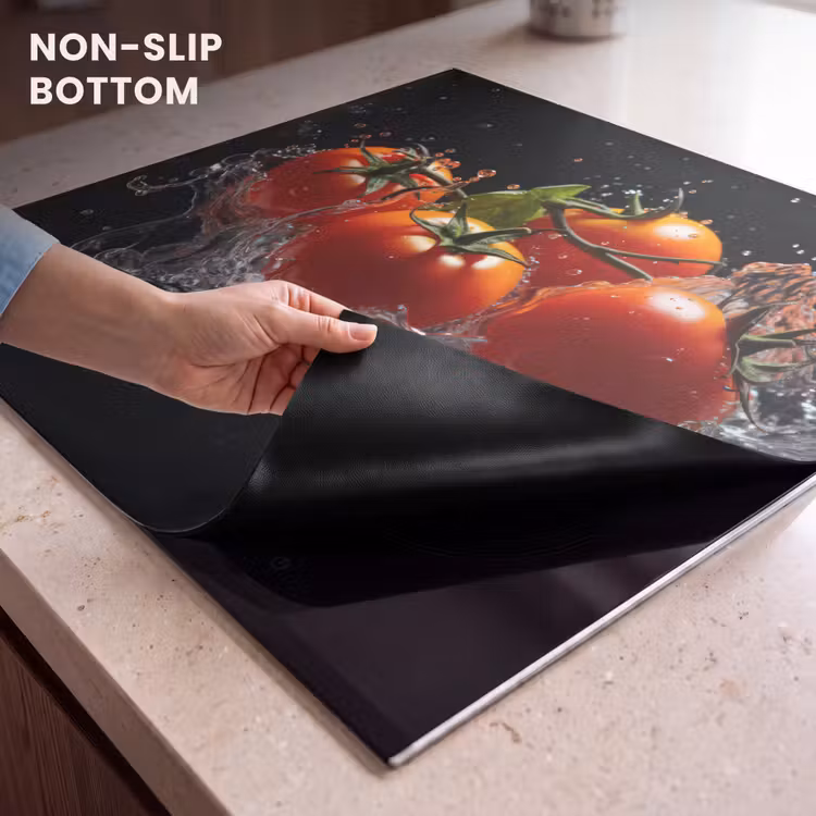 Induction hob cover - Tomatoes - Black - Water - Red - Vegetable — 5