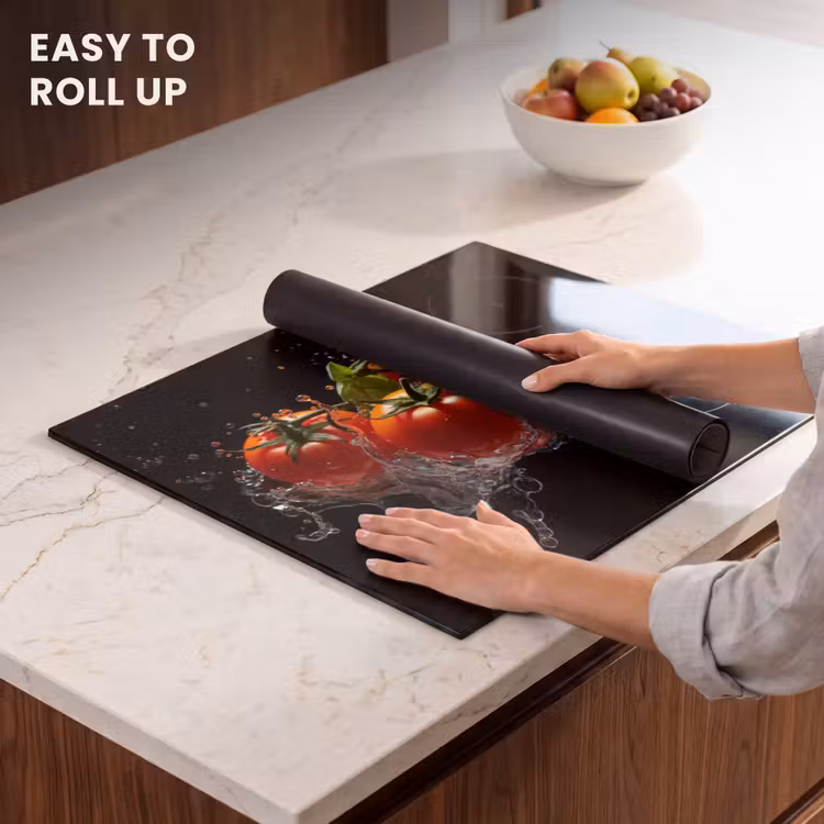 Induction hob cover - Tomatoes - Black - Water - Red - Vegetable — 6
