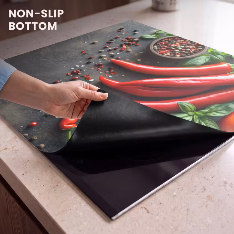 Induction hob cover - Vegetable - Pepper - Red - Gray - Concrete — 5