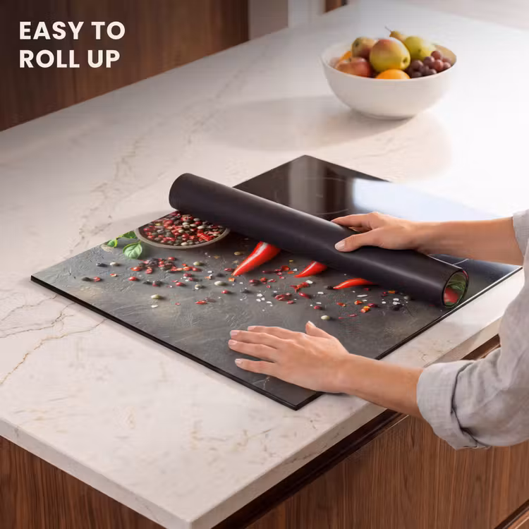 Induction hob cover - Vegetable - Pepper - Red - Gray - Concrete — 6