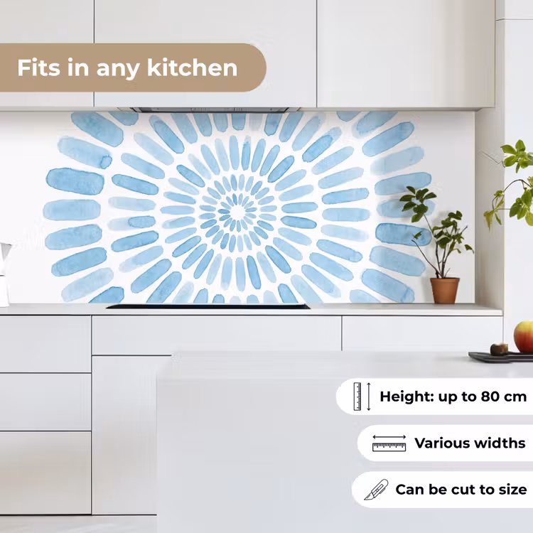 Kitchen splashback - Abstract - Shapes - Art - Watercolor - Blue — 7