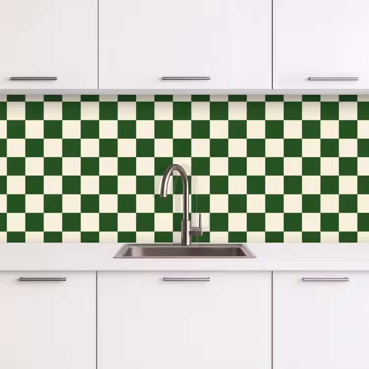 Kitchen splashback - Chessboard - Pattern - Green — 4