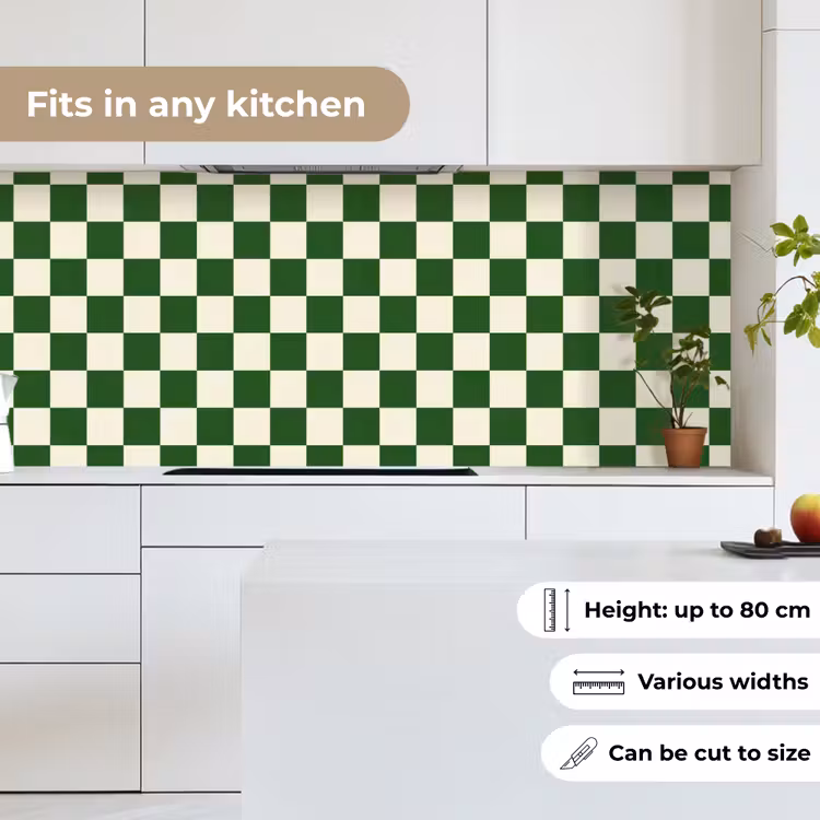 Kitchen splashback - Chessboard - Pattern - Green — 7