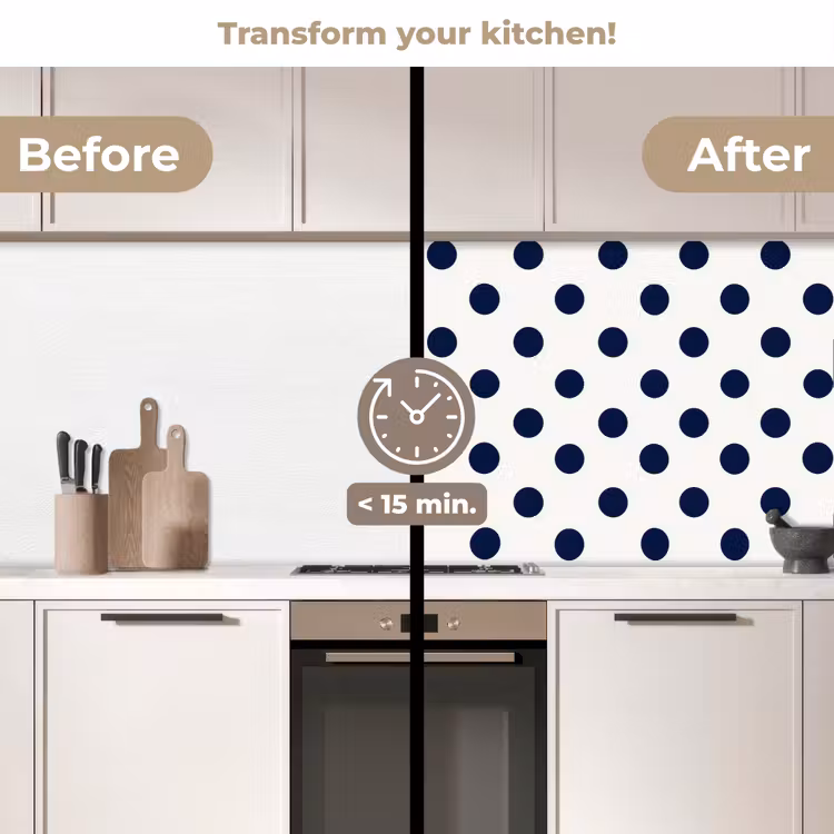 Kitchen splashback - Classic - Dots - Blue — 3