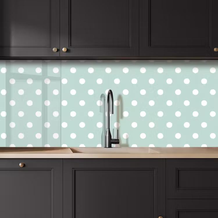 Kitchen splashback - Classic - Polka - Green — 6