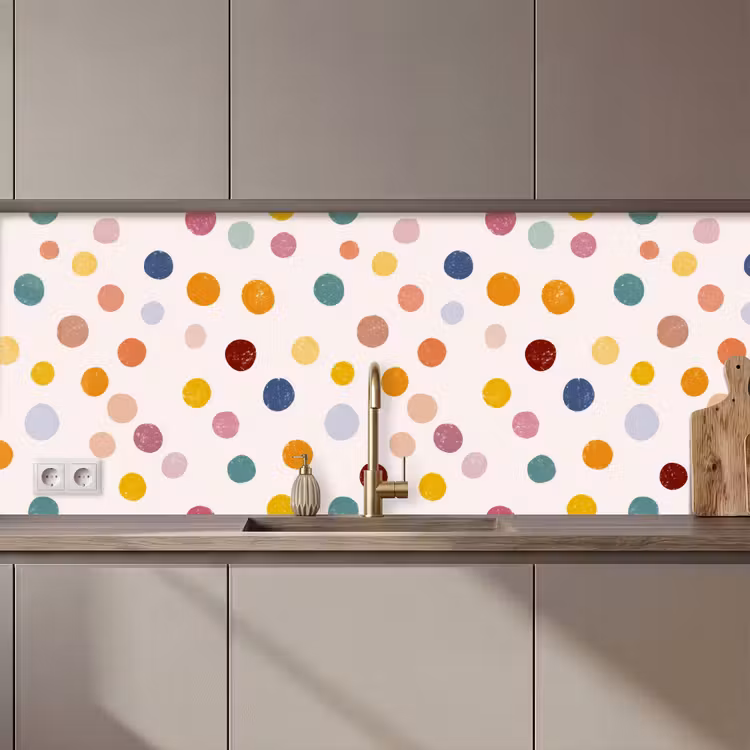 Kitchen splashback - Dots - Subtle - Colorful — 1