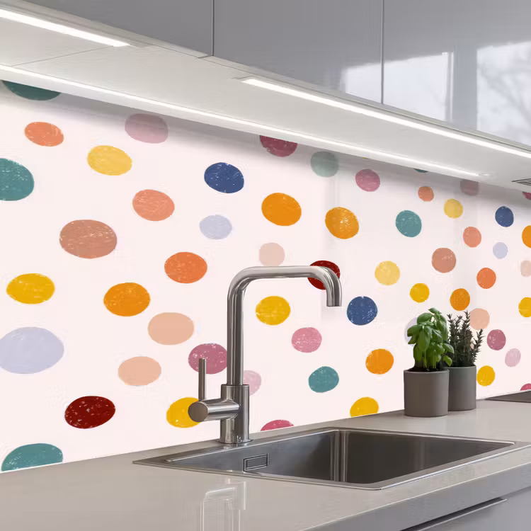 Kitchen splashback - Dots - Subtle - Colorful — 2