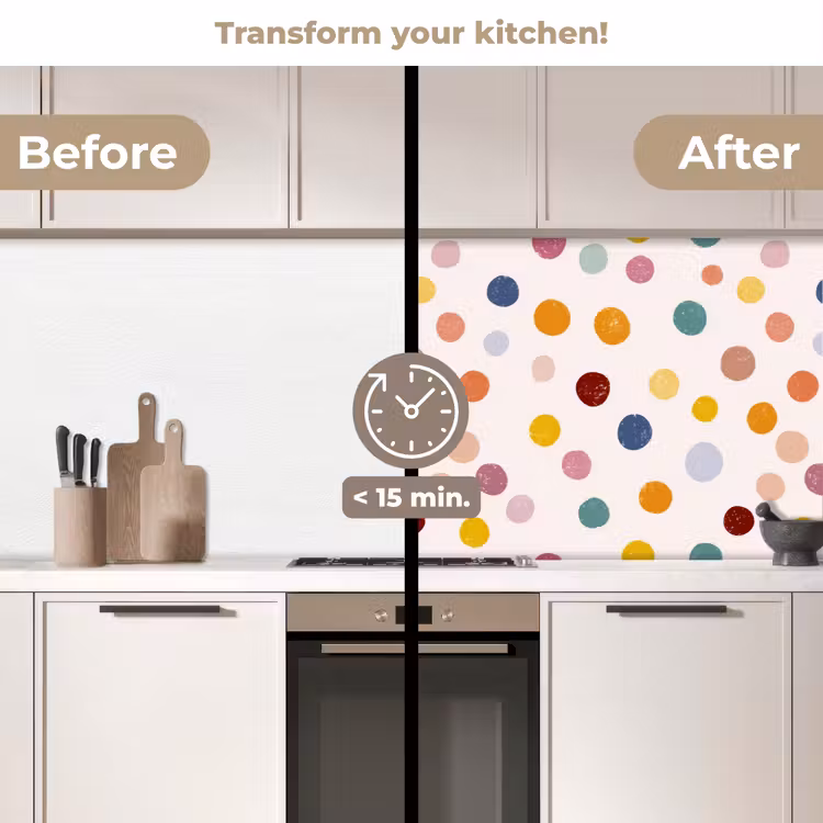 Kitchen splashback - Dots - Subtle - Colorful — 3