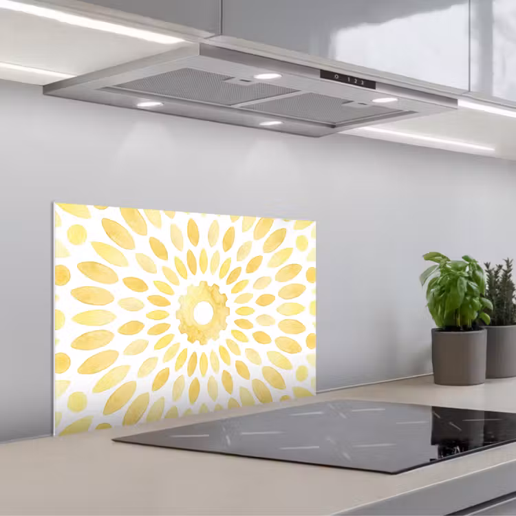 Kitchen splashback for hob - Abstract - Geometric - Radiant - Yellow — 1