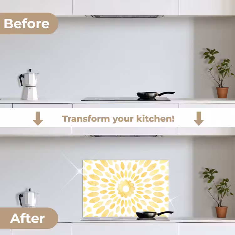 Kitchen splashback for hob - Abstract - Geometric - Radiant - Yellow — 7