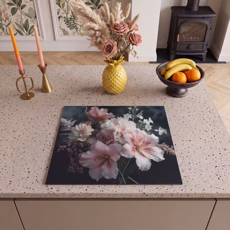 Induction hob cover - Flowers - Pink - Vapor - Plants — 3