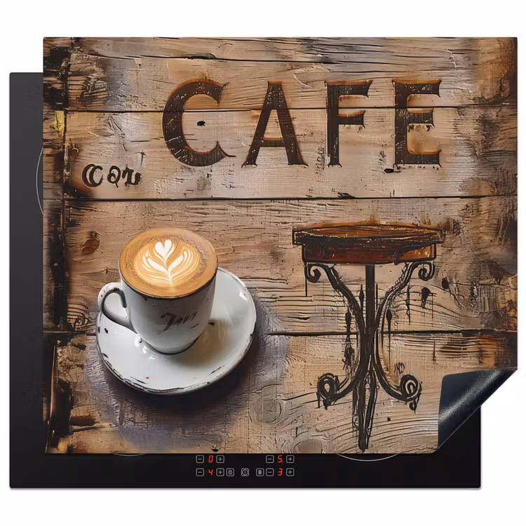 Induction hob cover - Cafe - Wood - Coffee - Shelves — 1