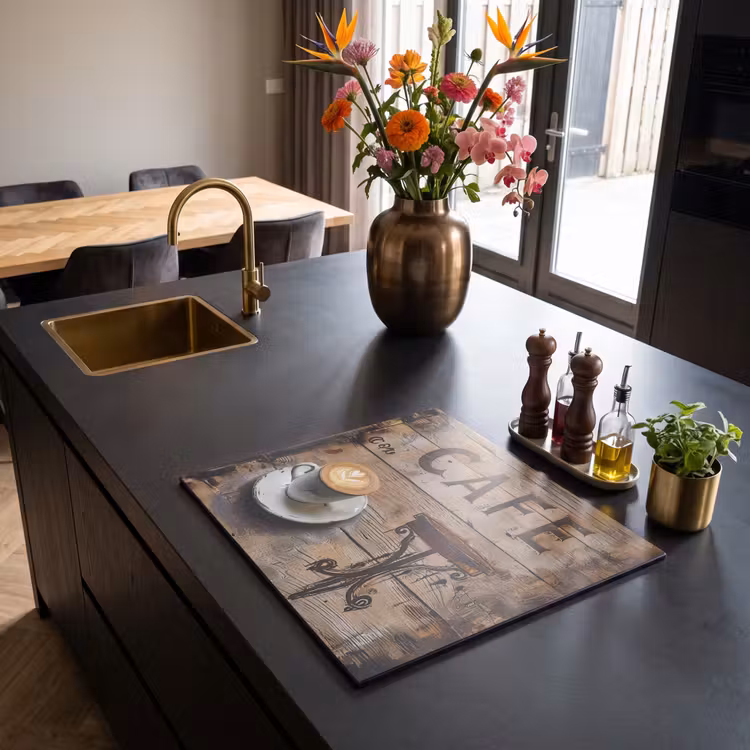 Induction hob cover - Cafe - Wood - Coffee - Shelves — 2