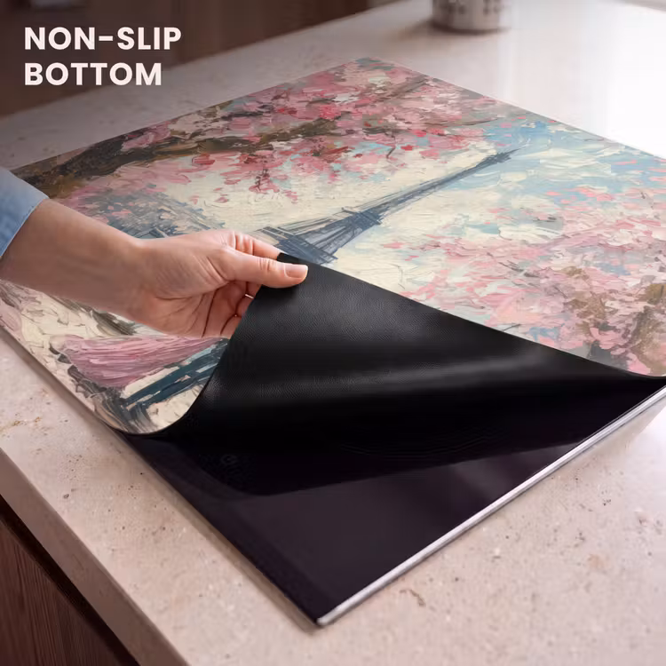 Induction hob cover - Eiffel Tower - Couple - Pink - Romantic - Trees - Paris — 5