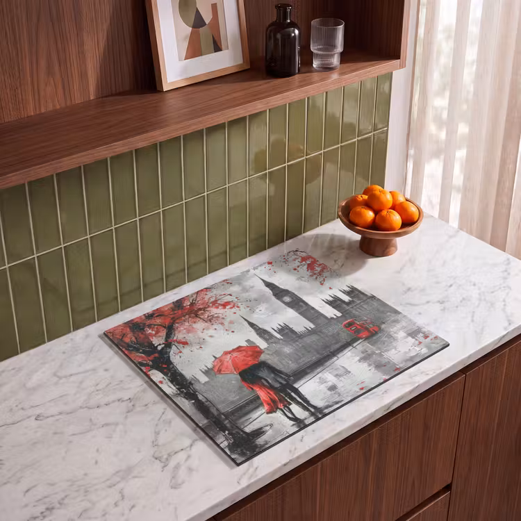 Induction hob cover - London - Red - Black - Couple - Romantic — 4