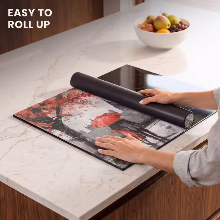 Induction hob cover - London - Red - Black - Couple - Romantic — 6