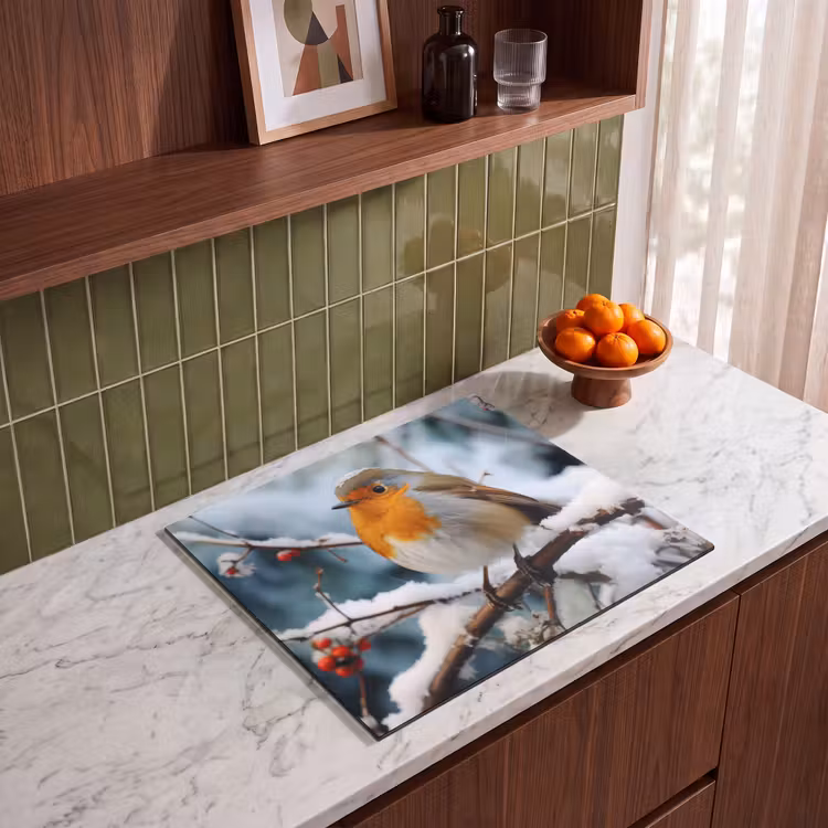 Induction hob cover - Robin - Winter - Snow - Bird - Nature — 4