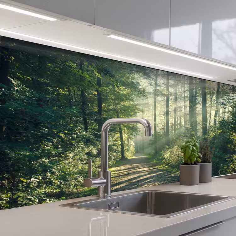 Kitchen splashback - Forest - Path - Sun - Trees - Green - Nature — 1