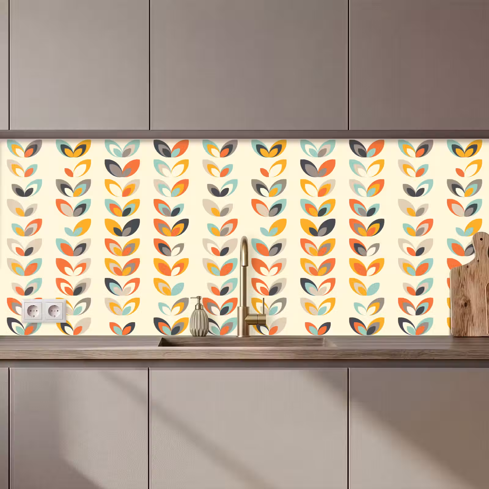 Kitchen splashback - Leaves - 50s - Pattern — 1