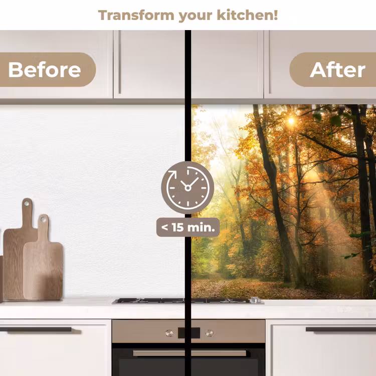 Kitchen splashback - Forest - Autumn - Sun - Landscape - Nature - Trees - Leaves — 2