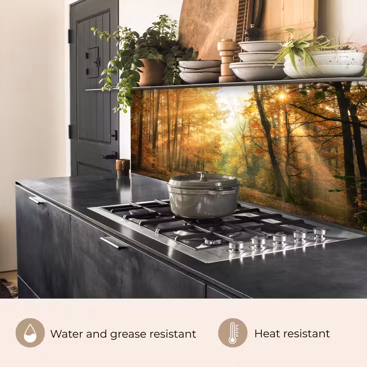 Kitchen splashback - Forest - Autumn - Sun - Landscape - Nature - Trees - Leaves — 4