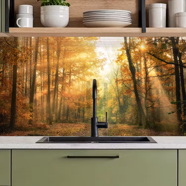 Kitchen splashback - Forest - Autumn - Sun - Landscape - Nature - Trees - Leaves — 7