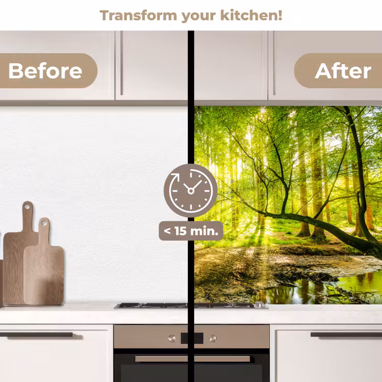 Kitchen splashback - Forest - Landscape - Water - Trees - Sun - Green - Nature — 2