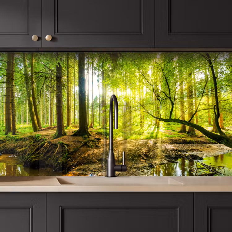 Kitchen splashback - Forest - Landscape - Water - Trees - Sun - Green - Nature — 5