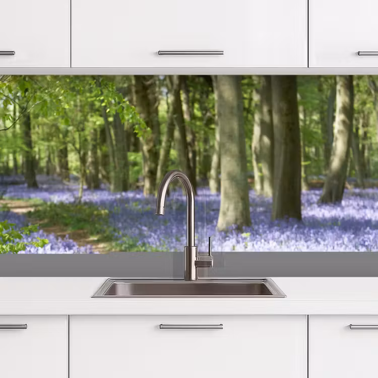 Kitchen splashback - Forest - Path - Flowers - Purple - Green - Nature — 3