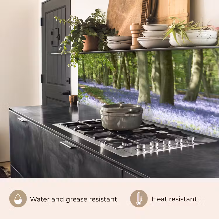Kitchen splashback - Forest - Path - Flowers - Purple - Green - Nature — 4