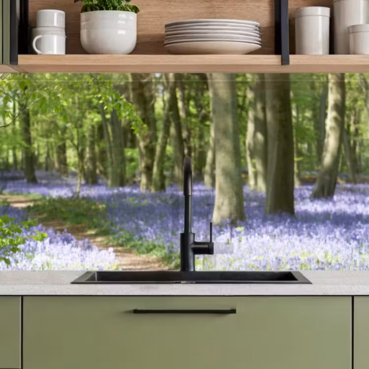 Kitchen splashback - Forest - Path - Flowers - Purple - Green - Nature — 7