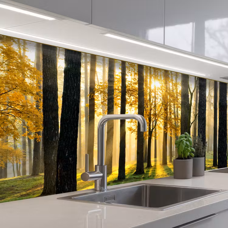 Kitchen splashback - Forest - Sun - Trees - Grass - Landscape - Nature — 1