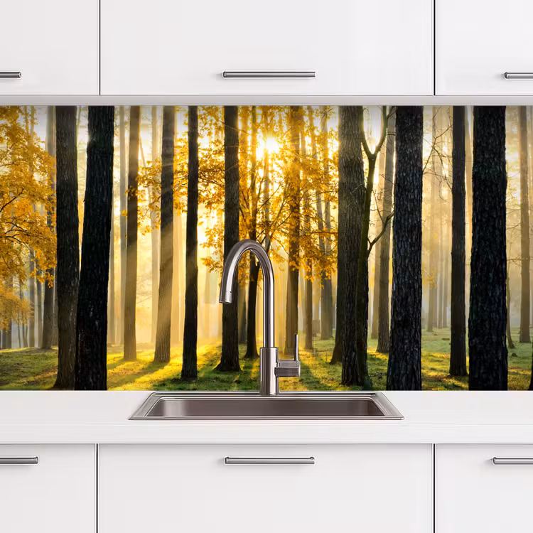 Kitchen splashback - Forest - Sun - Trees - Grass - Landscape - Nature — 3