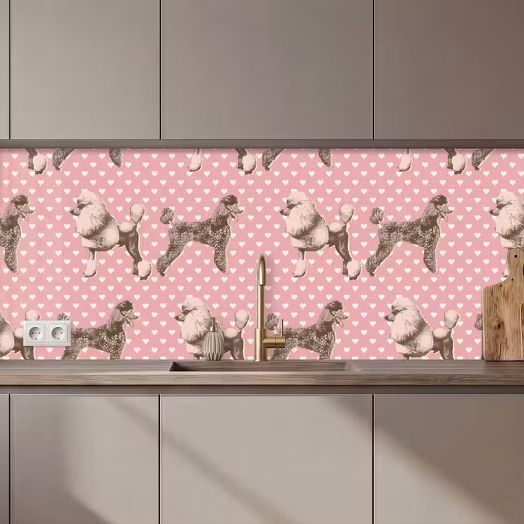 Kitchen splashback - Heart - Poodle - Pattern — 1