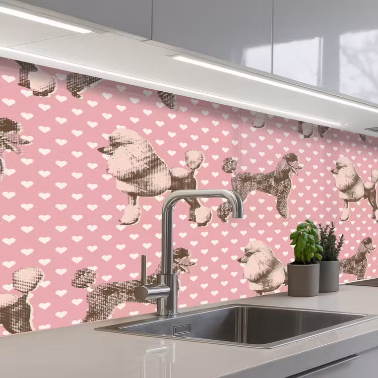 Kitchen splashback - Heart - Poodle - Pattern — 2