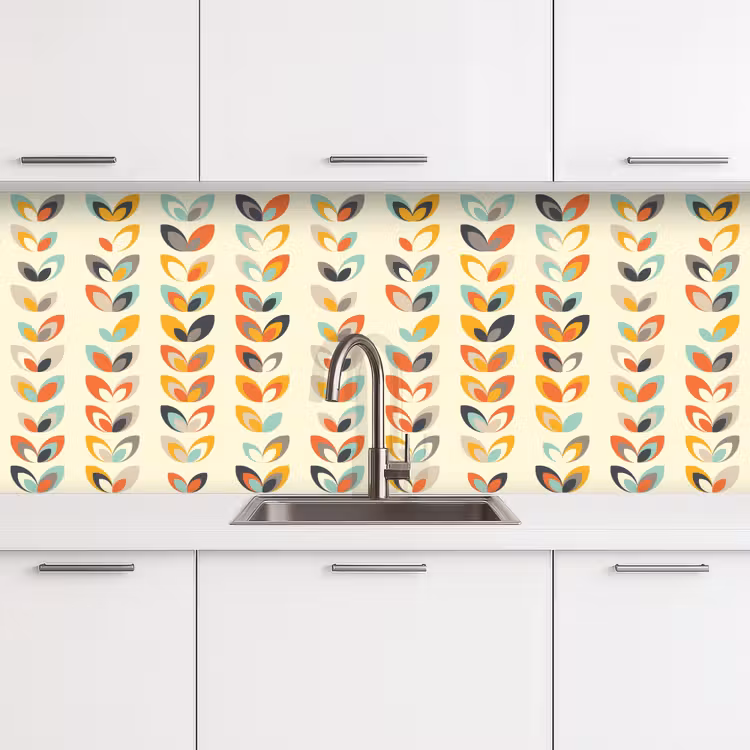 Kitchen splashback - Leaves - 50s - Pattern — 4