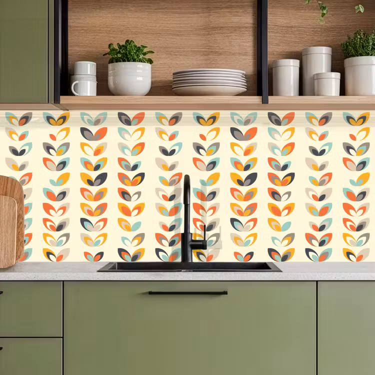 Kitchen splashback - Leaves - 50s - Pattern — 8