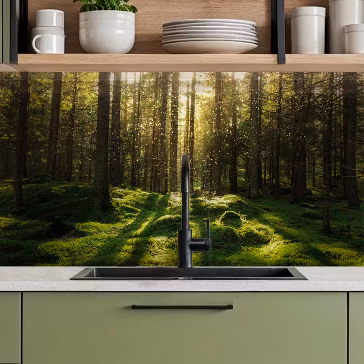 Kitchen splashback - Trees - Forest - Moss - Plants - Sun - Nature — 7