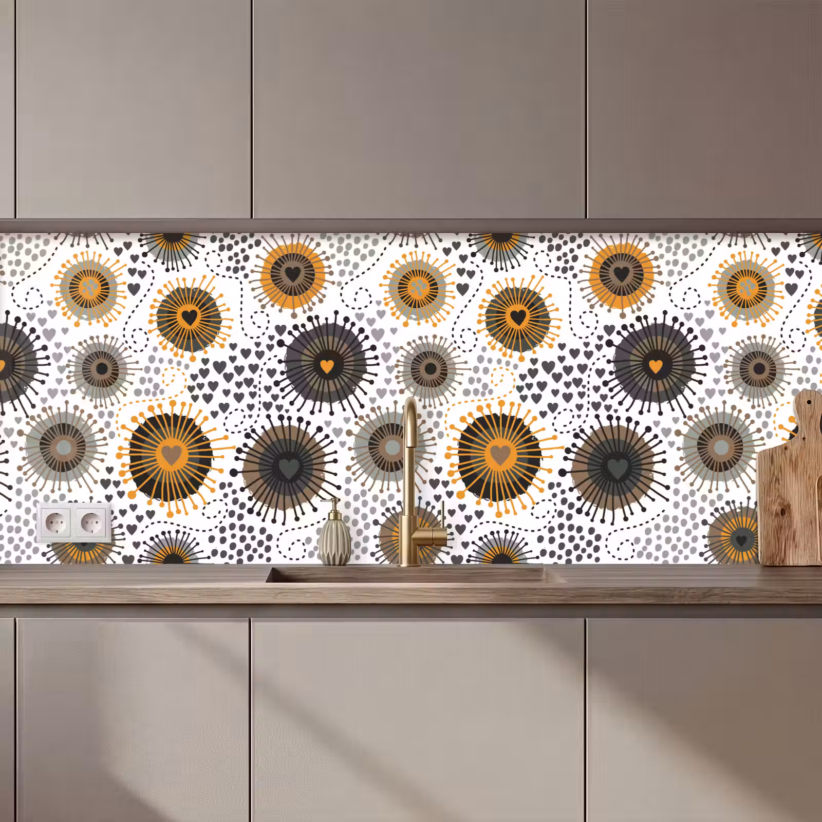 Kitchen splashback - Heart - 50s - Pattern — 1