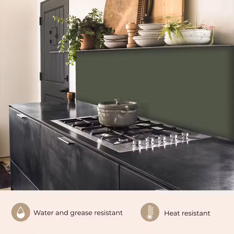 Kitchen splashback - Green - Solid color - Olive green — 5