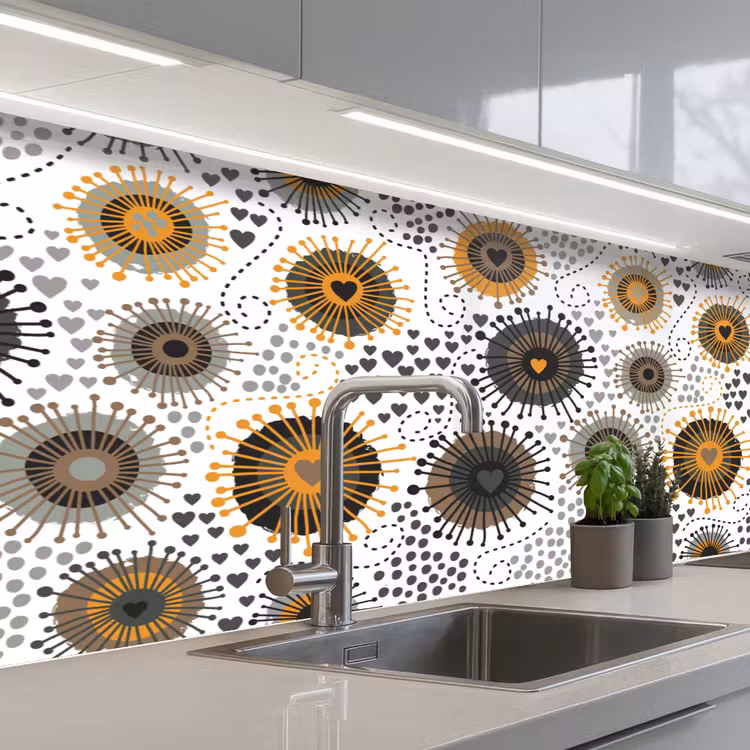 Kitchen splashback - Heart - 50s - Pattern — 2