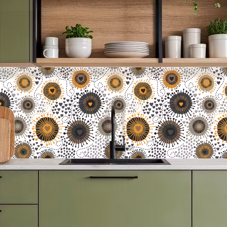 Kitchen splashback - Heart - 50s - Pattern — 8